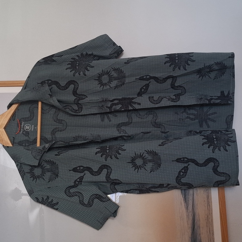 Roark Green and Graphic Button Down Shirt